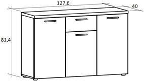 Comodă typ 870 Bovero (Stejar sonoma + alb). 1041893