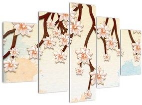 Tablou - Flori colorate pe ramuri (150x105 cm)