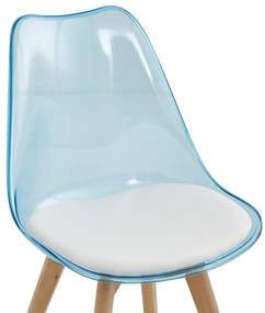 Scaun sufragerie Bralla 2 (transparent + albastru + fag + alb) . 1116241