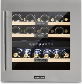 Klarstein Vinsider 36, răcitor de vinuri, 2 zone de răcire, 5-22°C, 94l, oțel inoxidabil