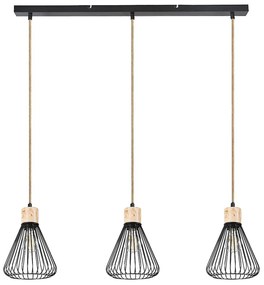 Lustra cu 3 pendule design industrial Farfalle negru