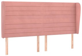 3118167 vidaXL Tăblie de pat cu aripioare, roz, 203x23x118/128 cm, catifea