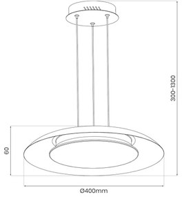 Pendul LED pe cablu PIATTINO LED/30W/230V 2700/3200/4000K Ø 40 cm negru/auriu