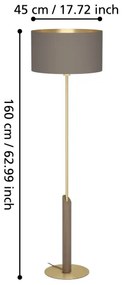 Lampadar Eglo 390338 SANTANDRIA 1xE27/40W/230V maro/auriu
