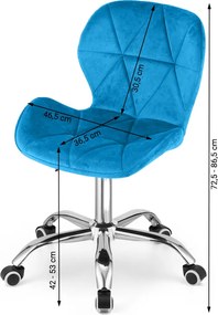 Promoție scaun de birou albastru regal AVOLA VELVET II. calitate