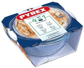 Tavă de copt din sticlă Pyrex cu capac rotund 3 l
