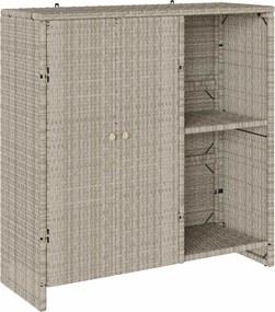 vidaXL Dulap de depozitare cu raft Gri deschis 100 x 36 x 102 cm Ratan