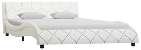 Cadru de pat, alb, 120 x 200 cm, piele artificiala Alb, 120 x 200 cm