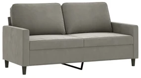 348745 vidaXL Canapea cu 2 locuri, gri deschis, 140 cm, catifea