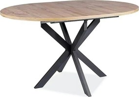 Masa extensibila pentru sufragerie GASTON, stejar/negru, 100/135x100x7
