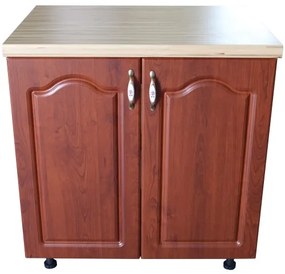Masca pentru chiuveta cu 2 usi 80 cm Zebra, Wenge/MDF Cedru Mustata, cu blat Artar 80 x 85 x 60