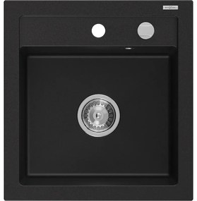 Mexen Vito chiuvetă de granit cu 1 compartiment 520 x 490 mm, Neagră - 6503521000-77