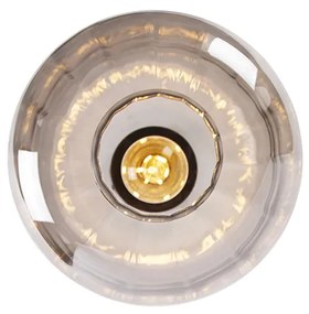 Plafoniera de design neagra cu sticla fumurie - Qara