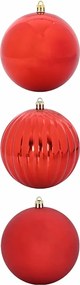 vidaXL Set de globuri de Crăciun XXL 3 pcs Roșu Plastic