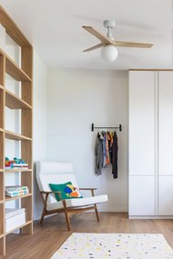 Lustra cu Ventilator smart sistem TUYA si telecomanda KLIM S 92,5cm, alb/ pin