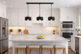 Brilagi - Lustră suspendată pe cablu SPRING 3xE27/60W/230V negru/auriu