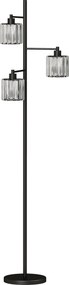 HOMCOM Lampă de Podea 40W, 3 Becuri LED E27, Telecomandă Magnetică, Dimabilă, 3 Temperaturii de Culoare, Negru | Aosom Romania