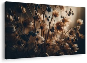 Tablou flori uscate în tonuri închise