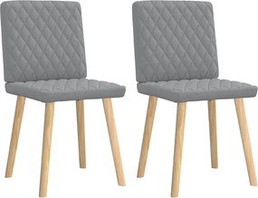 vidaXL Scaune de bucătărie, 2 buc., gri deschis, material textil