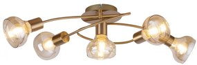 Lustra aplicata design modern Holly 5L auriu/amber