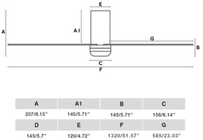 Ventilator LED dimabil FARO 33829WT-1TW PUNT TUB M 18W/230V maro/alb d. 132 cm WT + telecomandă