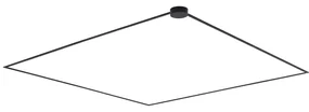 Sistem modern de iluminat pe șine negru monofazat 800 cm cu sursă de alimentare rotundă - Magnetic