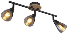 Plafoniera 3L design modern Mubby negru, maro