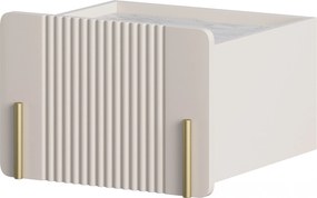 Noptieră Malmi 45 cm cu sertar - cashmir / crema bianca / gold