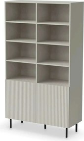 Biblioteca PAXOS REG-1, casmir/negru, PAL laminat/otel, 100x40x179 cm