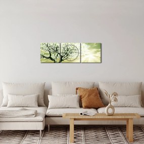 Tabloul cu pomul înflorit (cu ceas) (90x30 cm)
