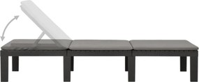 Șezlong de grădină HAITI cu saltea, 65×195×78cm, antracit I.P.A.E-Progarden