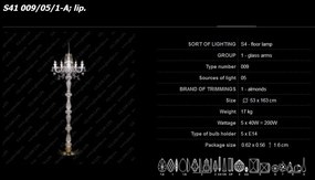 Lampadar cristal Bohemia S41 009/05/1-A