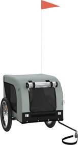 vidaXL Remorcă bicicletă animale companie, gri/negru, oxford/fier
