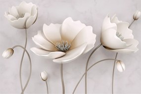 Tablou cu florile albe (90x60 cm)