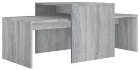 815547 vidaXL Set măsuță de cafea, gri sonoma, 100x48x40 cm, lemn prelucrat