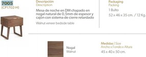 Masuta/ Noptiera eleganta design modern Walnut AC-CP1702-H