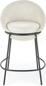 Scaun bar H118, bej deschis/negru, stofa clasica/otel, 53x57x90 cm