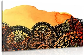 Tablou Mandala acuarel portocaliu