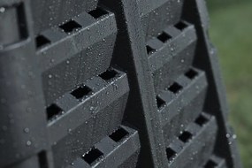 Composter de plastic pentru grădină, negru, 480 l