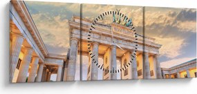 Tablou - Poarta Brandenburg, Berlin, Germania (cu ceas) (90x30 cm)