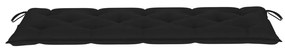 Banca gradina cu perna neagra, 150 cm, lemn masiv tec 150 cm, Negru, 1, Negru