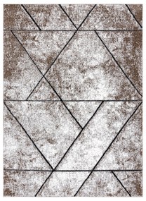 Covor modern COZY 8872 Wall, geometric, triunghiurile - structural două niveluri de lână braun