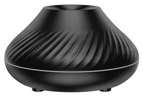 Umidificator cu difuzor de aroma cu flacara falsa 3D lumina de noapte cu 7 culori, difuzor de uleiuri esentiale si ceata rece cu ultrasunete, negru, 130 ml