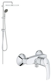 Set Coloana dus Grohe Vitalio palarie patrata 25 cm, baterie cabina dus Eurosmart (26698000, 33555002 )