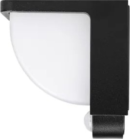 Lampă solară de perete cu LED și senzor LED/3W/3,7V IP54 1500 mAh neagră