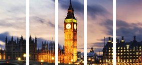 Tablou 5-piese Big Ben noaptea în Londra