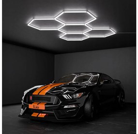 Plafonieră LED 240W, 85-265 V, 4000 K, 298 x 209 cm, CRI 90, IP54, albă