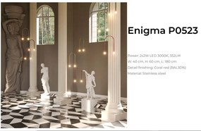 Lustra LED design minimalist ENIGMA, Coral red