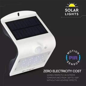 LED Aplică perete solară cu senzor LED/1.5W/3,7V IP65 alb