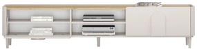 Comodă TV Amilio 220 cm cu sertar - cashmere / stejar uleiat / mânere cashmere